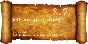 Kászonyi Ildikó névjegykártya
