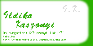 ildiko kaszonyi business card